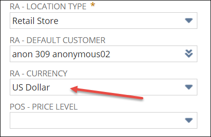 RA-Currency field.