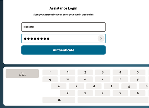 Assistance login close up