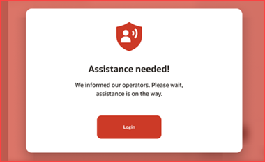 kiosk assistance request in red