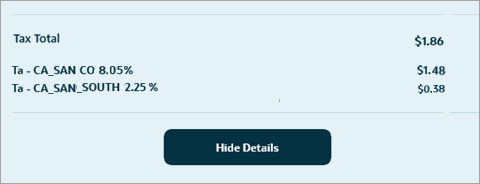 Hide tax details