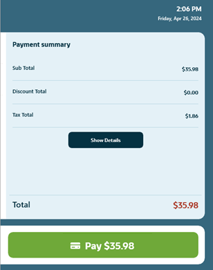 Payment summary section