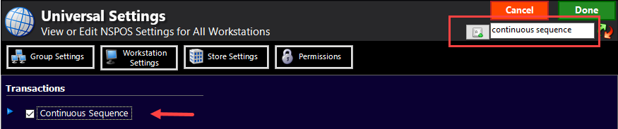 Universal settings Linkly continuous sequence