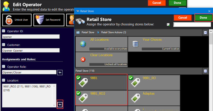 Employee record in NSPOS