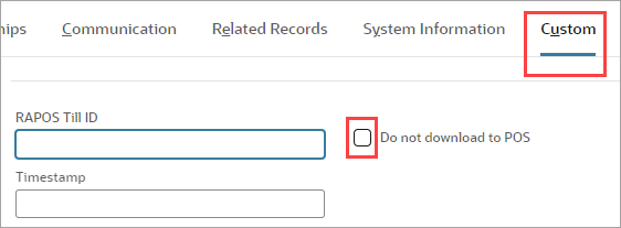 Do Not Download to POS checkbox.
