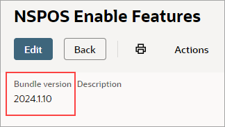 Version number on NSPOS Enable Features record