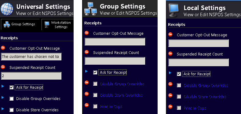 Ask for Receipt checkbox.