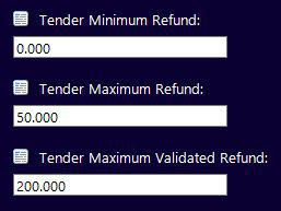 Tender limit fields.