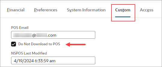 Do not download to POS option