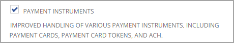 Enable box for payment instruments