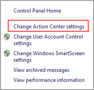 Action center