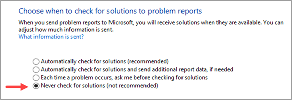 Never check for solutions