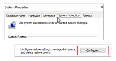 Windows 10 System Protection