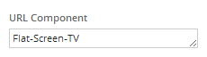 Shows an example URL component named Flat-Screen-TV.