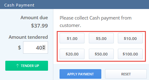 Cash Payment Denominations