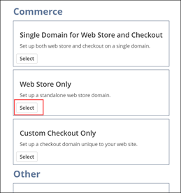 Set up new website domain popup