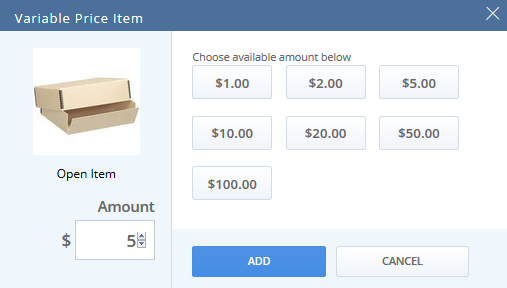 Add an open item to an order