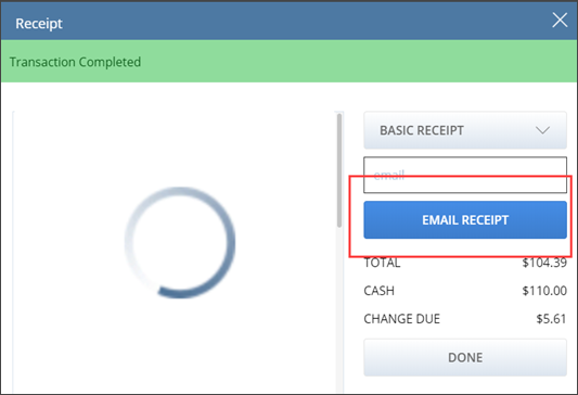 Act on Receipt options while Receipts are loading