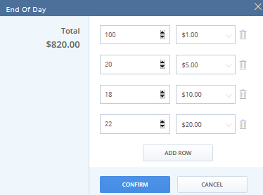 End of Day Cash Drawer Transaction