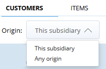 Use Origin list to view Customer Profile