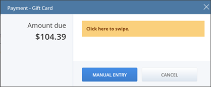 Manual Entry with Gift Card