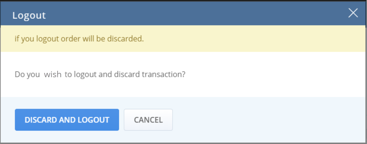 Avalara No Payments Logout Popup