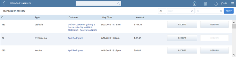 View the Transaction History