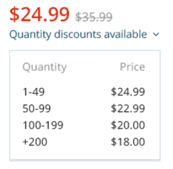 Quantity Pricing Chart