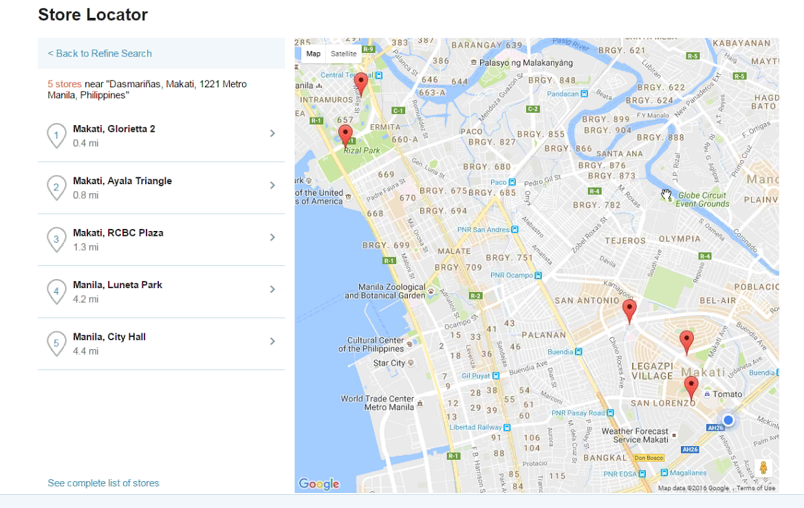 Store Locator with Google Map Example