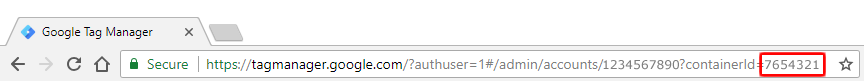 GTM URLAccount ID example.