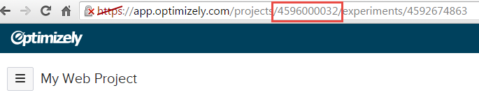 Optimizely Project ID example.