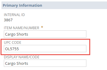 UPC Code example.