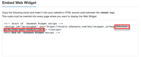 Sample of Zendesk Embed Web Widget.