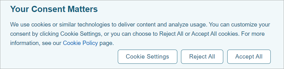 Cookie management banner