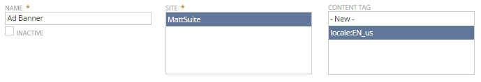 Shows how to set the locale in the content tag of a record.