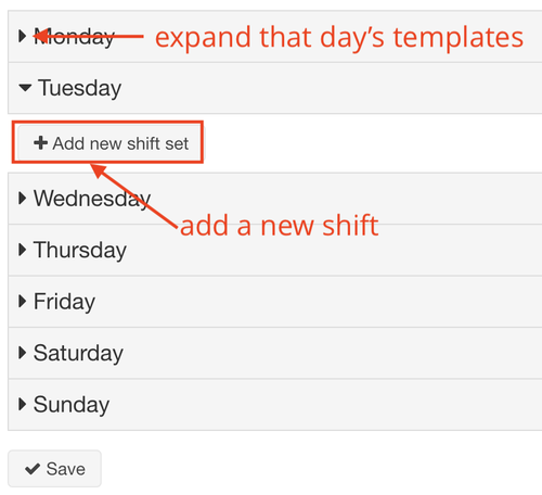 Shift Templates