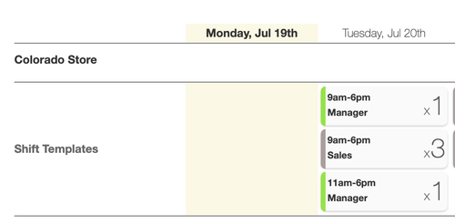 Shifts in multi-location view