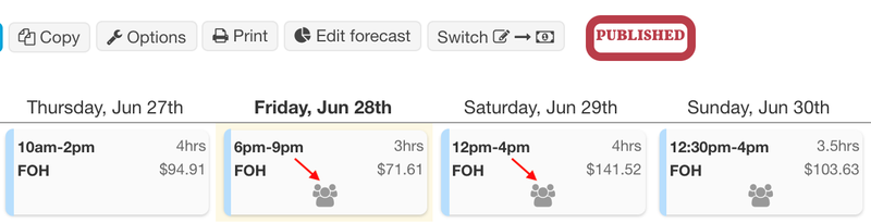 Filling shifts