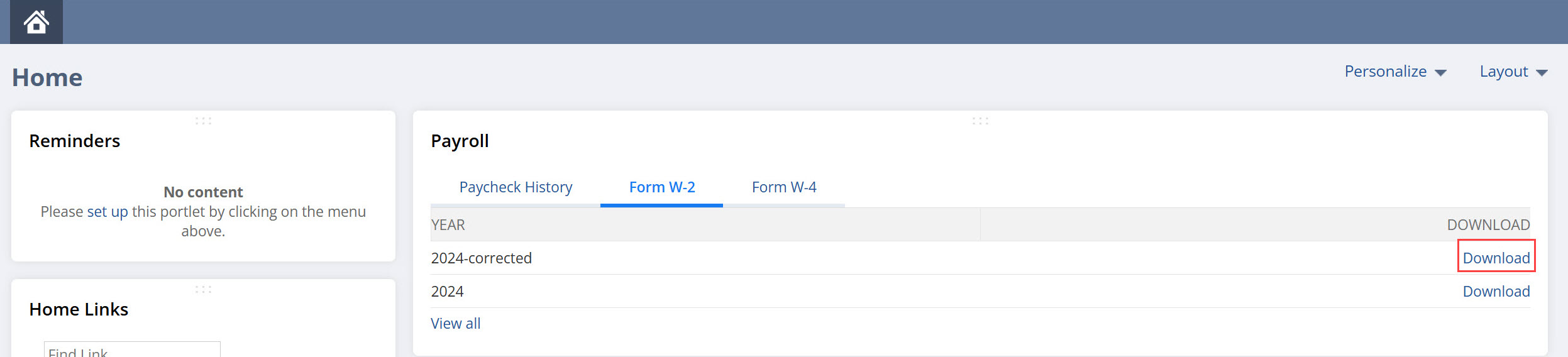 Navigating to Form W-2 Subtab