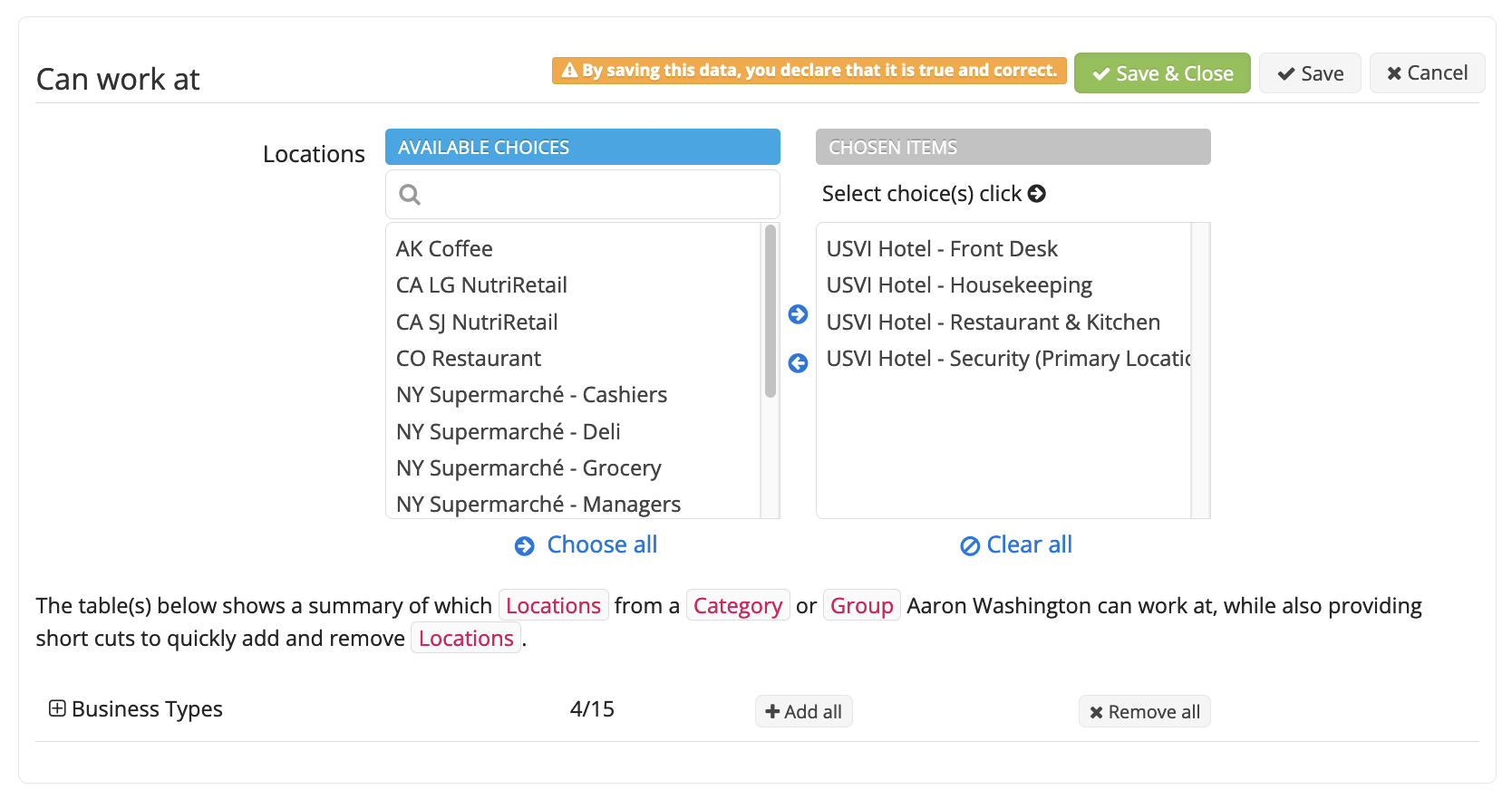 Staff Details - Employment - Can work at