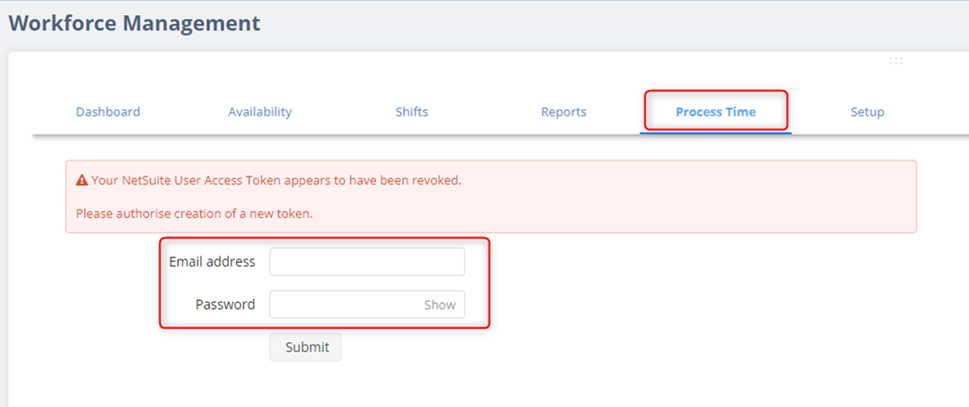 WFM NetSuite Integration error