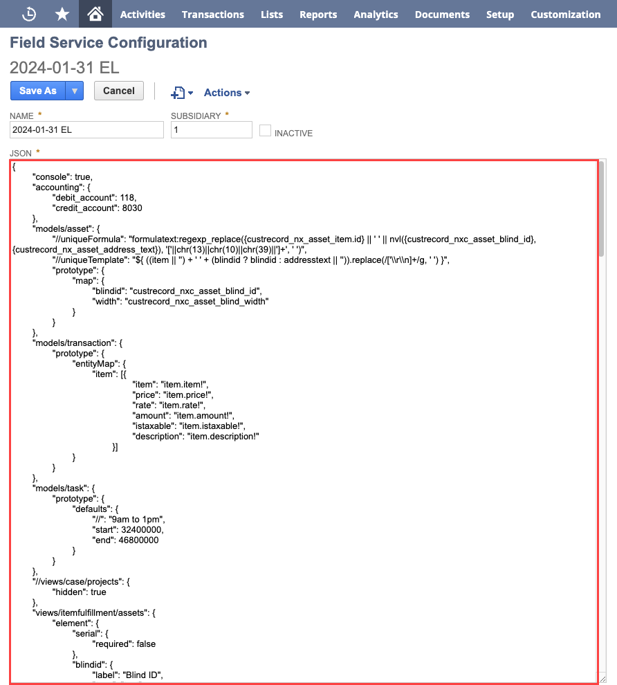 Pasting the new configuration file from NetSuite Support.