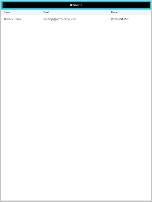 Control bar appearance in standard tablet.
