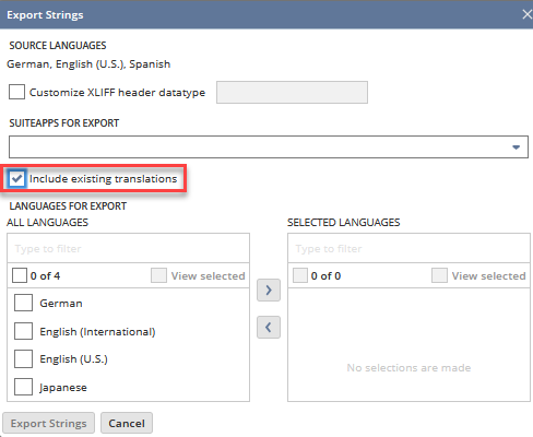 Include existing translations box.