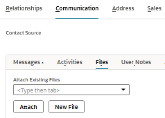 Communication Files subtab