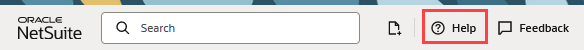 Help button in the netSuite page header.