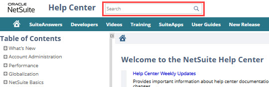 Search field in the Help Center page header.