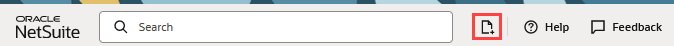 Create New Menu icon in the NetSuite header.