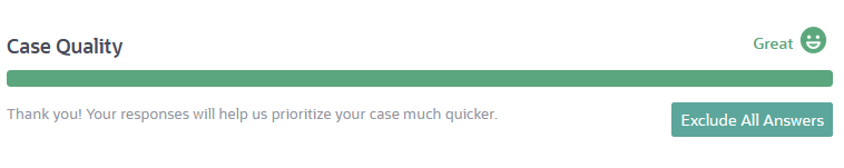 Case Quality indicator in SuiteAnswers.