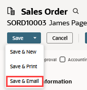 Save and Email option on the Save menu.