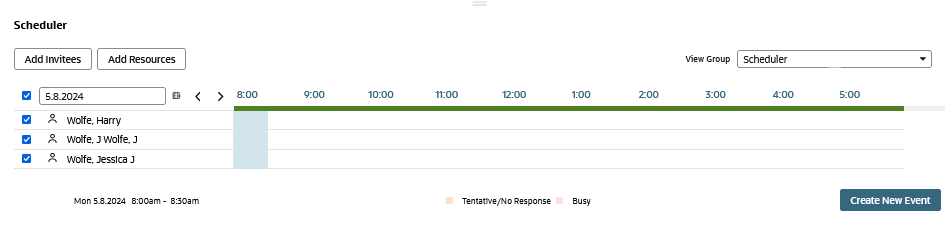 Scheduler portlet